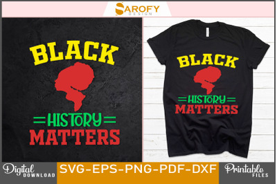 Black History Matters Design Print Svg
