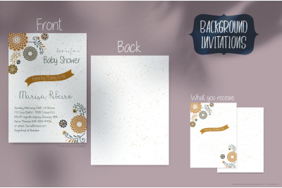 Vintage Flowers | White Baby Shower Invitation Template