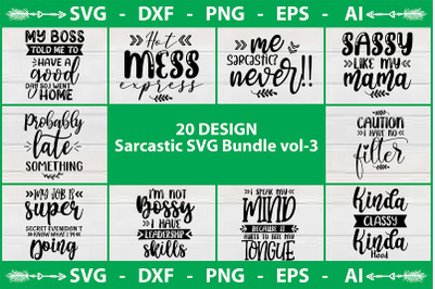 Sarcastic SVG Bundle vol-3