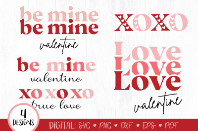 4 Retro Valentines Day SVG Bundle, Valentine svg