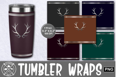 Elk Antlers Metal Engraving Tumbler Wrap Sublimation Bundle