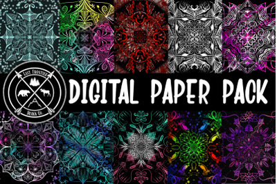 Fantasy Mandala Digital Paper Pack|Scrapbooking Papers