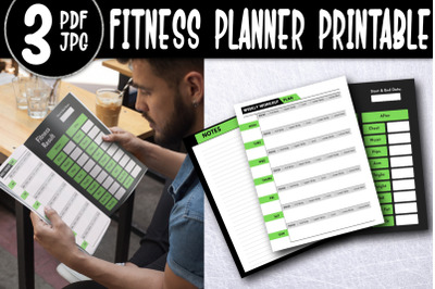 Fitness journal printable| weekly fitness planner 8.5X11PDF