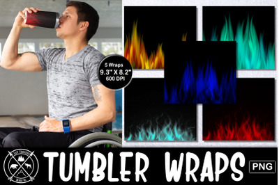 Fire Skinny Tumbler Wrap Sublimation Bundle|Tumbler