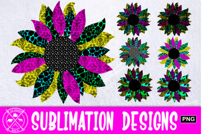 Lace and Animal Print Sunflower Sublimation