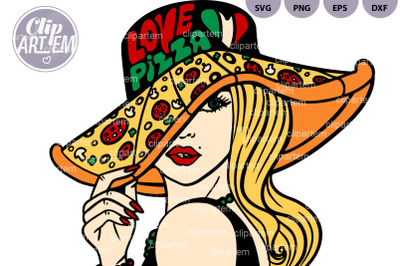 Love Pizza Woman Fashion Hat Delicious Fast Food Princess