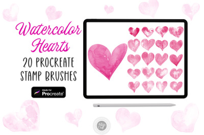 Procreate stamps watercolor heart, Procreate brushes, Procreate valent
