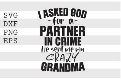 I asked God for a partner in crime He sent me my crazy grandma SVG