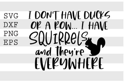 I dont have ducks or a row I have squirrels and theyre everywhere SVG