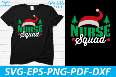 Nurse Squad Christmas T-shirt Design
