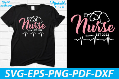 Nurse Tshirt Design Est 2022 Sublimation
