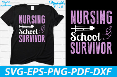 Nursing School Survivor T-shirt Design