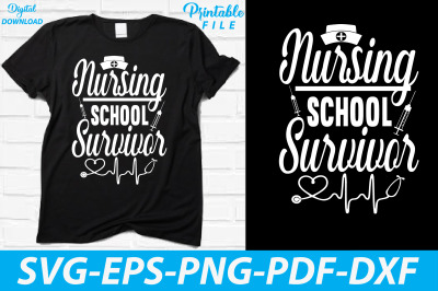 Nursing School Survivor T-shirt Design vol-2