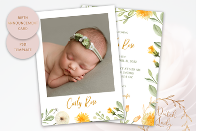 PSD Birth Announcement Card Template #16