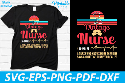 Vintage Nurse Definition T-shirt Design