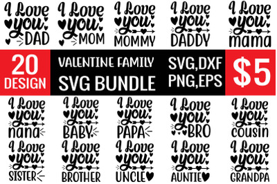 valentine family svg bundle