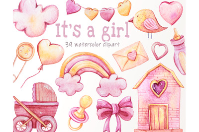 It&#039;s a girl clipart. Baby girl clipart - 39 png files