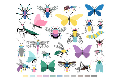 Cartoon insect set