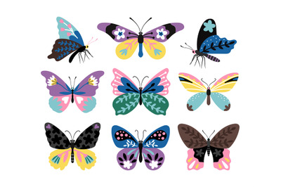 Color drawing butterfly set