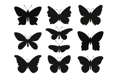 Butterfly silhouettes set