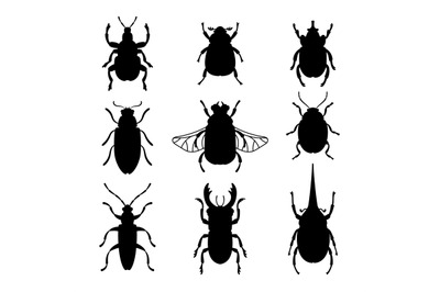 Bugs silhouettes set