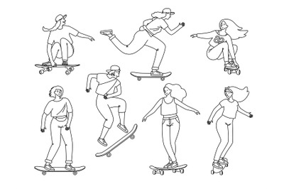 Contour of skateboarders