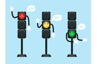 Cartoon traffic lights