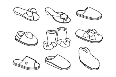 Slippers sketches set