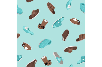 Slippers seamless pattern