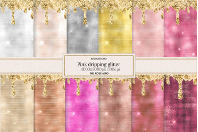 Pink Dripping Glitter