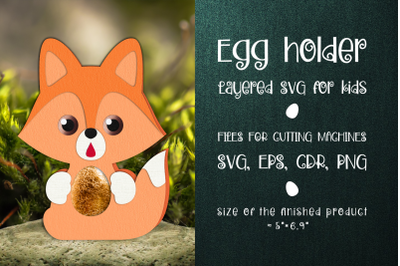 Fox Easter Egg Holder Template SVG