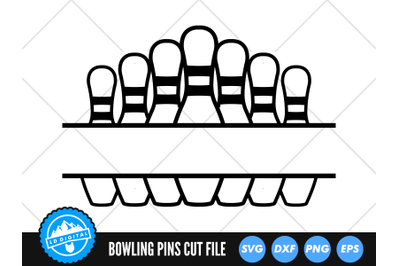 Bowling Pins Monogram SVG | Bowling Ball Cut File | Bowling Alley SVG