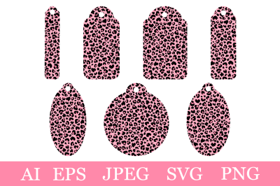Leopard Gift Tags. Pink leopard spots Gift Tags templates