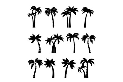 Palm trees silhouettes