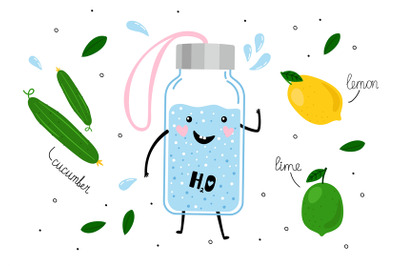 Detox water illustration