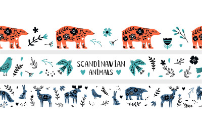 Scandinavian banners seamless pattern