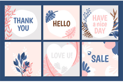 Floral trendy cards template