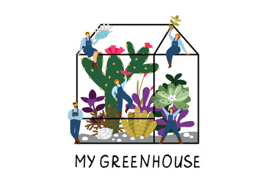 People in greenhouse