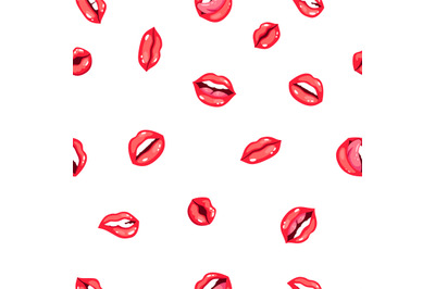 Red lips seamless pattern