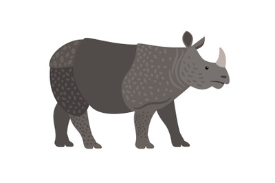 Cartoon wild rhino