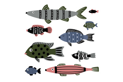 Saltwater fishes set