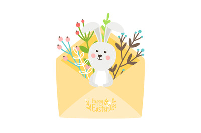 Happy Easter card with rabbit