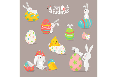 Card with bunnies and eggs