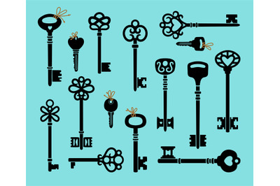 Cartoon antique keys