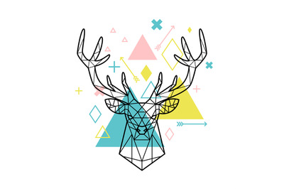 Geometric head of deer