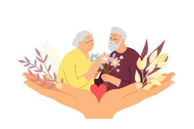 Elderly care concept illustration