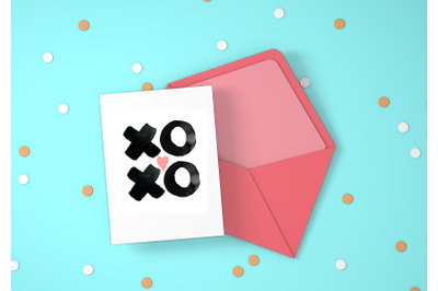 XOXO card, printable Valentines Card