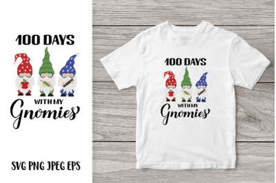 100 days with my Gnomies. 100th day of School. Teacher SVG