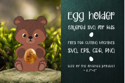 Bear Chocolate Egg Holder Template SVG