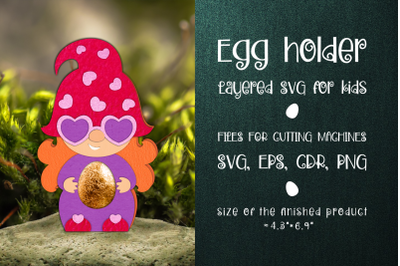 Gnome Girl Egg Holder Template SVG